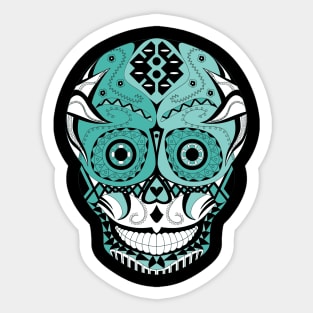 death with a mexican smile ecopop art in floral day of the dead pattern catrina Sticker